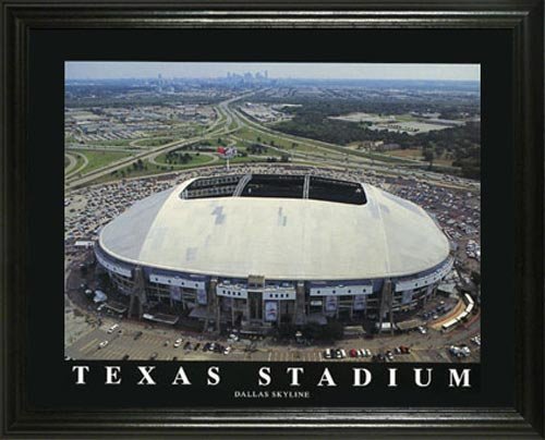 Dallas Cowboys - Old Texas Stadium Aerial - Lg - Framed Poster Print