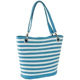 Magid Two-Tone Stripe Bucket Tote