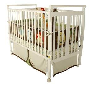 Dream On Me Bella 2 in 1 Convertible Sleigh Stationary Side Crib, White