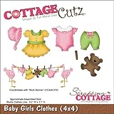 CottageCutz Die with Foam, 4 by 4-Inch, Baby Girl Clothes