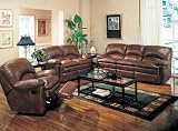 Coaster Walter Casual Dual Reclining Sofa in Brown Bonded Leather