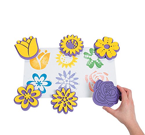 Foam Flower Stamps - 12 Pack