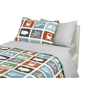DwellStudio Squares Sheet Set, Dove Grey