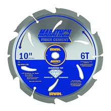 Irwin Tools 4935624 10-Inch x 6T Polycrystalline Diamond Fiber Cement Circular Saw Blade with 5/8-Inch Arbor