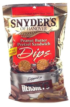 Snyder's Of Hanover Peanut Butter Pretzel Sandwich Dips Dipped In Hershey's Milk Chocolate 7 Oz.