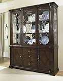 Buffet w/ Hutch by Somerton - Dark Walnut w/ Light Distressing (146-71R)