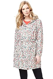 Shower Resistant Floral Hooded Parka