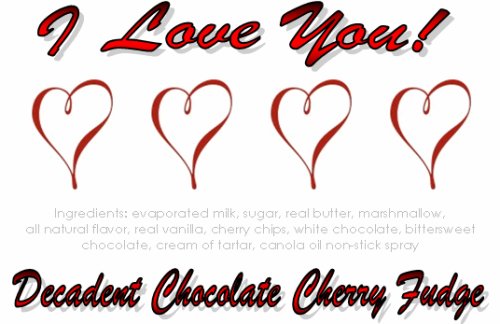 I Love You Decadent Chocolate Cherry Layered Fudge Box by Exquisite Fine Candy & Gifts
