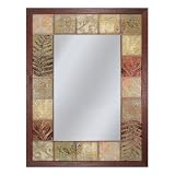 Head West Leaf Sand Tile Mirror, 26-1/2-Inch by 34-1/2-Inch