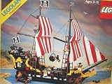 RARE Vintage 1989 Lego Black Seas Barracuda Pirate Ship #6285 Shooting CannonsL