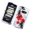 LG Rumor Touch LN510 (Sprint) Snap-on Protector Hard Case Image Cover "Artistic Red Flowers" Design