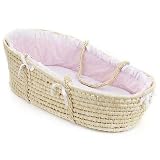 Pink Gingham Seersucker Moses Basket by Trend Lab