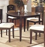 Dark Mahogany Finish Square Wooden Dining Table