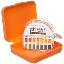 Micro Essential Lab M-1313 Plastic Hydrion Mikro Insta-Check Total pH Test Paper Dispenser, 0 - 13.0 pH, Double Roll