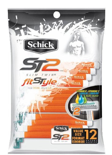Schick Slim Twin Disposible Razors, Fit STyle for Him, 12 ea