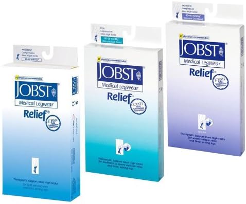 Jobst Relief Medical Legwear, Thigh High Open Toe - 30-40 mmHg, Size: Large