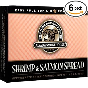 Alaska Smokehouse Shrimp and Salmon Spread Checker Design, 3.5 Ounce Boxes (Pack of 6) by Alaska Smokehouse