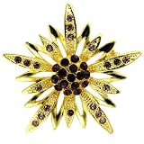 Two Tone Flower Studded Pin Brooch