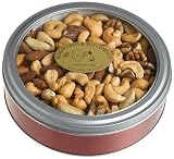 Bergin Nut Company Deluxe Mixed Nuts, Roasted & Salted - Small Cranberry Tin, 14-Ounce Tin