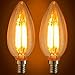 Sunlite CTC/LED/AQ/4W/E12/DIM/CL/27K 4W 120V LED Filament Antique Style Chandelier with Candelabra Base and 2700K 350 Lumen Dimmable Light Bulb (2-Pack), Warm White