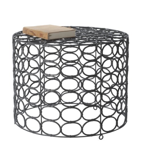 Lazy Susan Weathered Gray Oval Ring Side Table