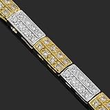 51KUejJr9mL. SL160  18K Two Tone Gold Womens Diamond Bracelet 1.75 Ctw