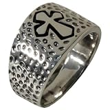 Dimpled Medieval Cross - Silver Ring