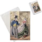 Jigsaw Puzzles of A lady and a gentleman by the entrance to the Oxford Music Hall, Oxford St, from Heritage-Images