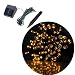 35ft 60 LED Solar String Fairy Lights Outdoor Waterproof For Ceremony Xmas Party (Yellow)