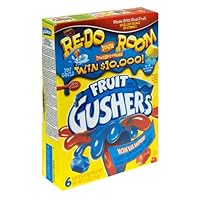 Fruit Gushers Fruit Flavored Snacks, Rockin' Blue Raspberry, 6-Count Pouches (Pack of 12)