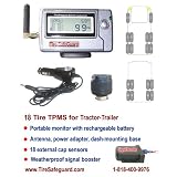 18 Tire Tractor-Trailer Cap Sensor Tire Pressure Monitoring System (TPMS) by Tire-Safeguard