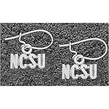 LogoArt NC State Wolfpack Sterling Silver Team Font 3/16 Dangle Earrings