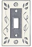 Leaf Ivory Single Toggle Switch Plate