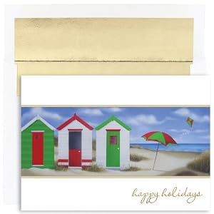 Beach Houses Tropical Holiday Cards -