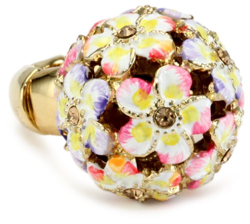 Betsey Johnson "Hawaii Luau" Flower Orbital Stretch Ring, Size 7.5