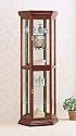 Corner Style Glass Solid Wood Cherry Finish China Curio Cabinet