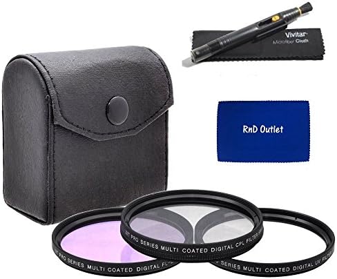 46mm Multi-Coated 3 Piece Filter Kit (UV-CPL-FLD) + Lens Cleaning Pen + rnd Microfiber Cloth For Panasonic HC-V700 HC-V720K HDC-SD800K HDC-SDT750 HDC-HS900K HDC-TM700 HDC-TM900k Camcorders