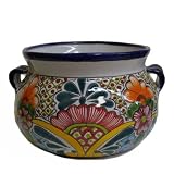 Talavera Round Planter Pot, 13 x 9, Assorted Colors and Paint Patterns - From Casa Cordova Imports
