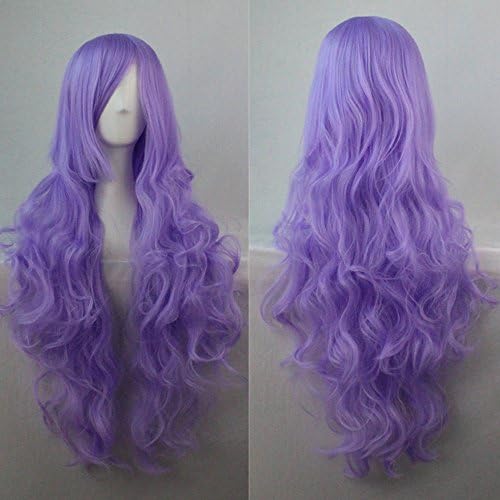 32" 80cm Long Hair Heat Resistant Spiral Curly Cosplay Wig(light purple)
