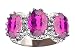 3.30 Cttw Genuine Pink Tourmaline Ring In 14k White Gold Size 4.5 Lifetime Warranty