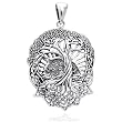 Rising Sun - Interconnected Celtic Knot Tree and Roots of Life Sterling Silver Pendant