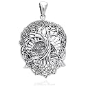 Rising Sun - Interconnected Celtic Knot Tree and Roots of Life Sterling Silver Pendant
