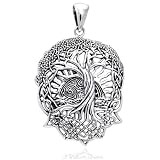 RisingSun-InterconnectedCelticKnotTreeandRootsofLifeSterlingSilverPendant
