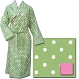 The Cat's Pajamas Polka Dot Non-Flannel Robe with Pink Piping