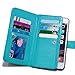 iPhone 6 Plus Wallet Case, Roybens Leather Folio Wallet Sleeve Purse Card Organizers Phone Case Pouch Magnetic Detachable Back Cover Flip Case with Wrist Strap For Apple iPhone 6 6s Plus, Blue