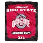 NCAA Ohio State Buckeyes 50-Inch-by-60-Inch Micro Raschel Throw Blanket "Property Of" Design