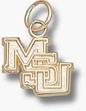 Mississippi State Bulldogs MSU 3/8 Charm - 14KT Gold Jewelry