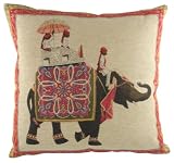 Evans Lichfield Raj Elephant Polyester Fibre Filled Cushion, 18 x 18-inch