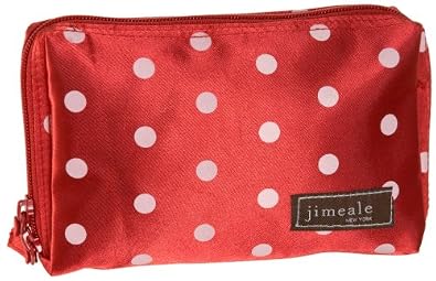 Jimeale New York 701 Cosmetic Bag,Red Polka Dots,one size