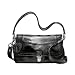 NEW AUTHENTIC COACH LAYLA SMALL PATENT LEATHER FLAP (Black/Silver)
